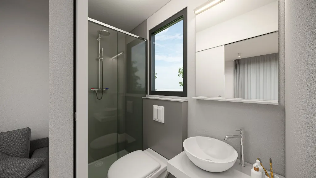 Mobilní dům Jasmin — moderní koupelna se sprchou