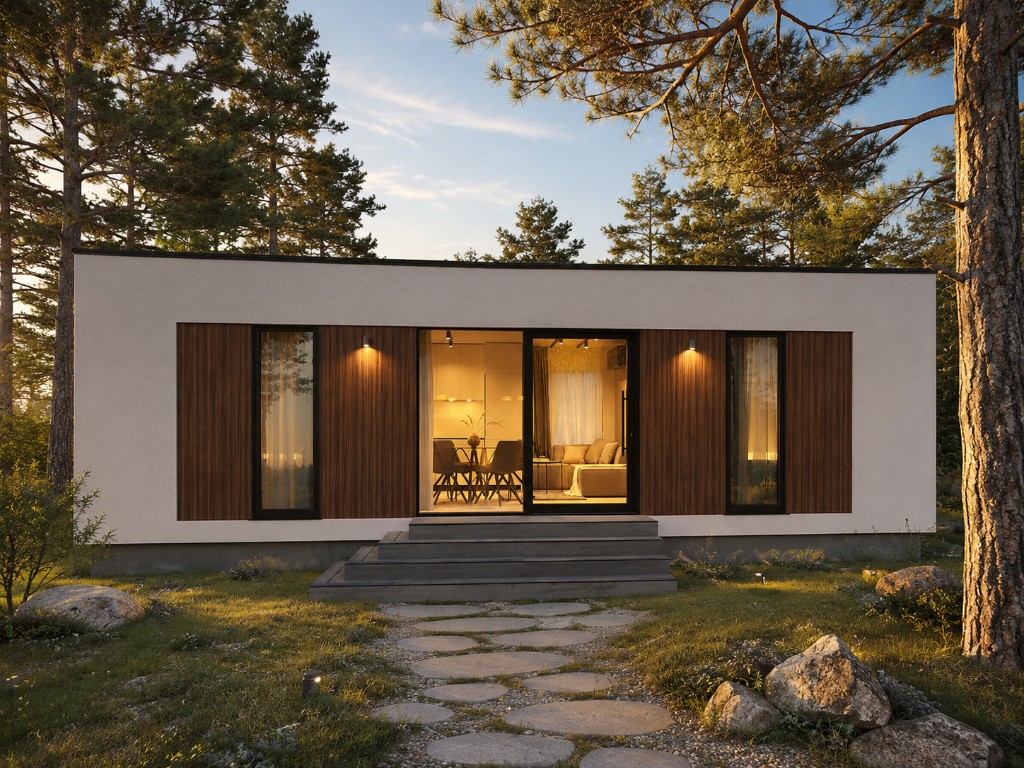 Mobilní dům Luma — moderní exteriér v lese